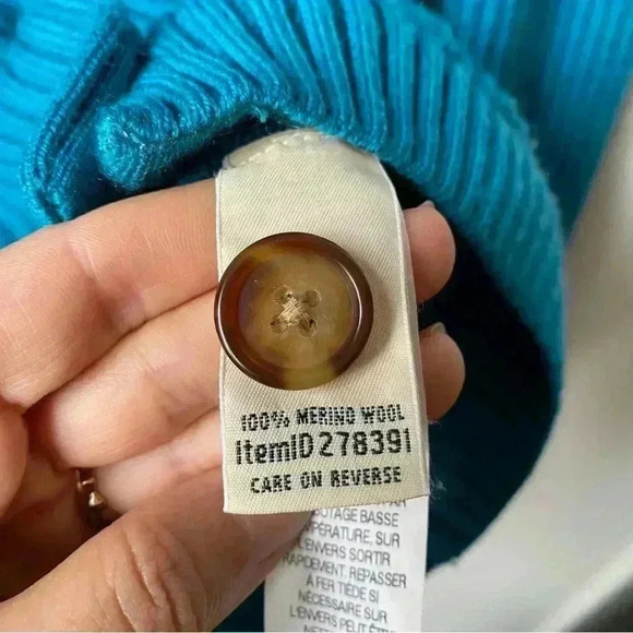 L.L. Bean Teal Ribbed Women's Cardigan - Picture 11 of 12